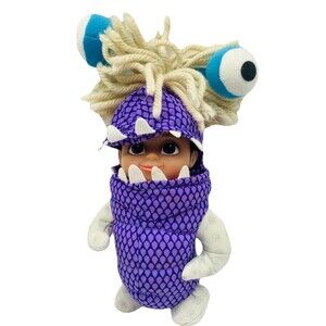 Vintage 2001 Disney Pixar Monsters Inc Boo in Monster Costume Plush Doll 8" Toy
